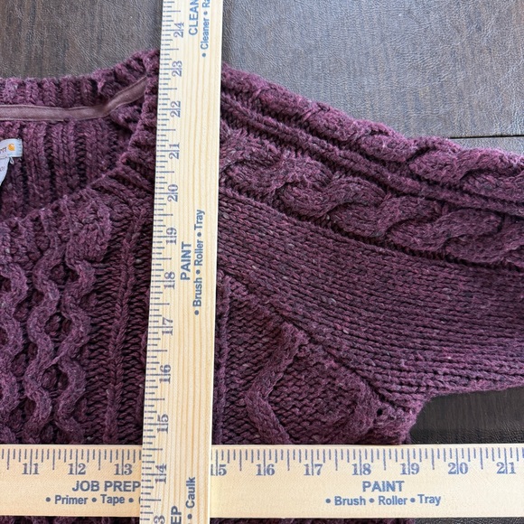 Carhartt Rocksprings Cable Knit Women's Sweater in Burgundy Sz M (8-10) - Picture 5 of 6